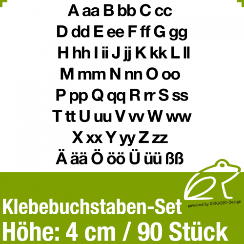 Klebebuchstaben-Set H.4cm 90Stck