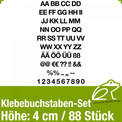 Klebebuchstaben-Set H.4cm 88Stck