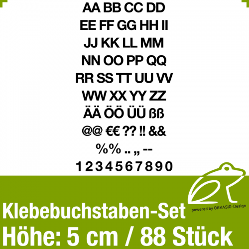 Klebebuchstaben-Set H.5cm 88Stck