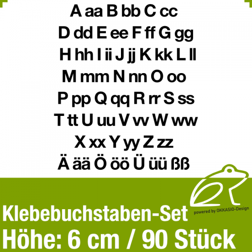 Klebebuchstaben-Set H.6cm 90Stck