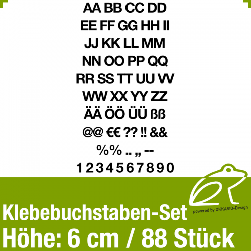 Klebebuchstaben-Set H.6cm 88Stück