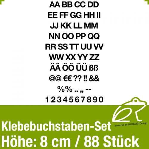 Klebebuchstaben-Set H.8cm 88Stück