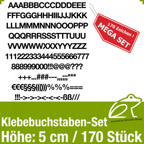 Klebebuchstaben-Set H.5cm 170Stck