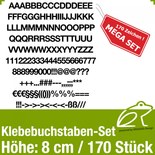 Klebebuchstaben-Set H.8cm 170Stck