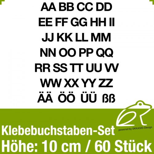 Klebebuchstaben-Set H.10cm 60Stück