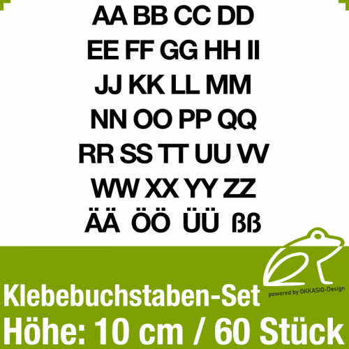 Klebebuchstaben-Set H.10cm 60Stck