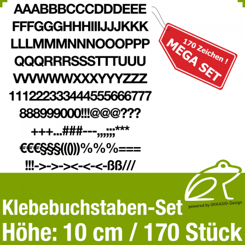 Klebebuchstaben-Set H.10cm 170Stück
