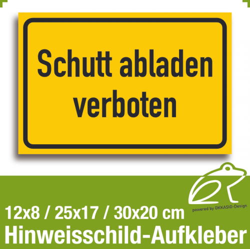 Hinweisschild Aufkleber - 