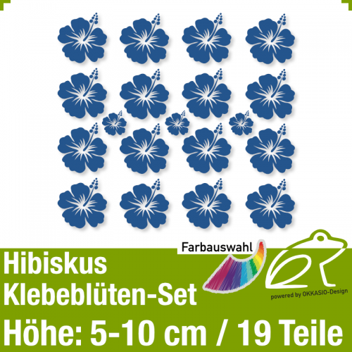 Hibiskus Klebeblüten Set 4 / 5-10cm / 19 Teile
