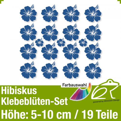 Hibiskus Klebeblten Set 4 / 5-10cm / 19 Teile