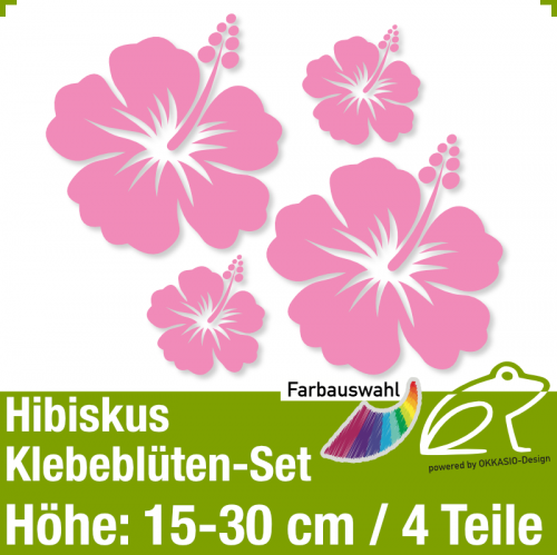 Hibiskus Klebeblüten Set 7 / 15-30cm / 4 Teile