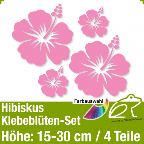 Hibiskus Klebeblten Set 7 / 15-30cm / 4 Teile