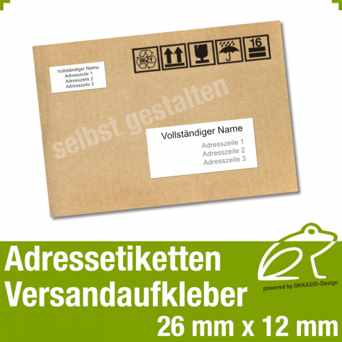 Versandaufkleber Etiketten - 26 x 12 mm