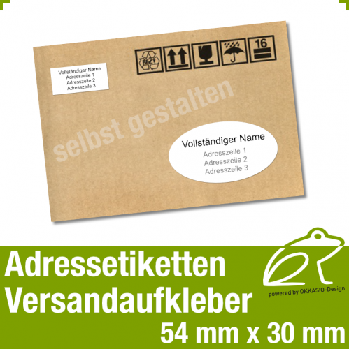 Versandaufkleber Etiketten - oval 54 x 30 mm