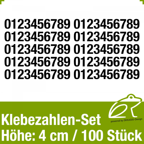 Klebezahlen-Set H.4cm 100Stck