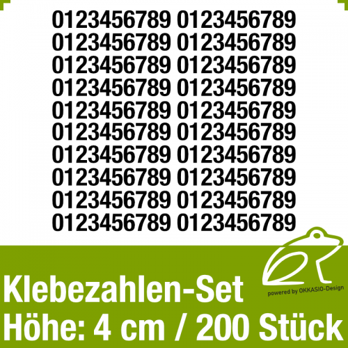 Klebezahlen-Set H.4cm 200Stck