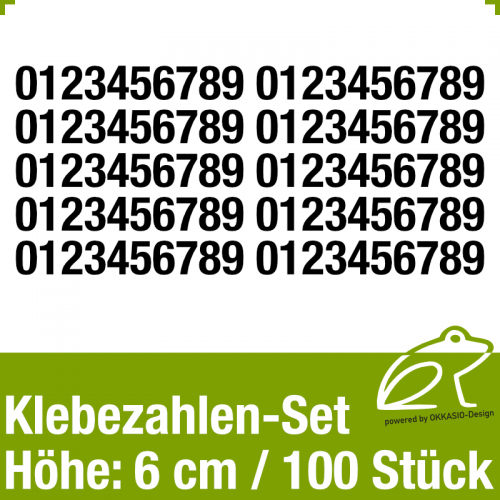 Klebezahlen-Set H.6cm 100Stck