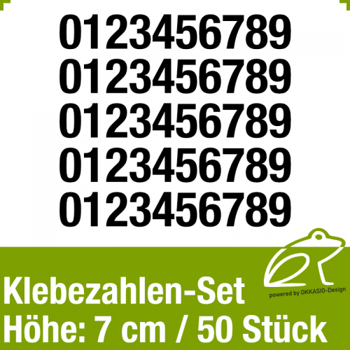 Klebezahlen-Set H.7cm 50Stck