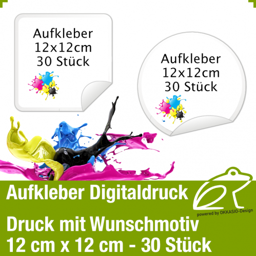 Aufkleber - 12cm x 12cm 30 Stk.