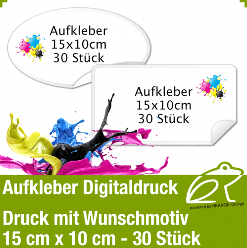 Aufkleber - 15cm x 10cm 30 Stk.