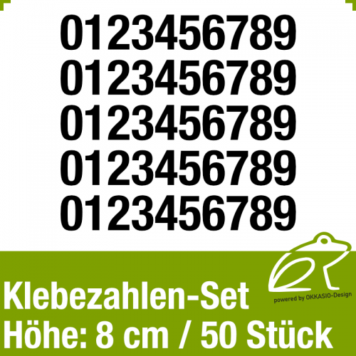 Klebezahlen-Set H.8cm 50Stck