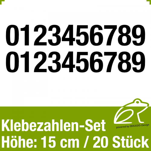 Klebezahlen-Set H.15cm 20Stck