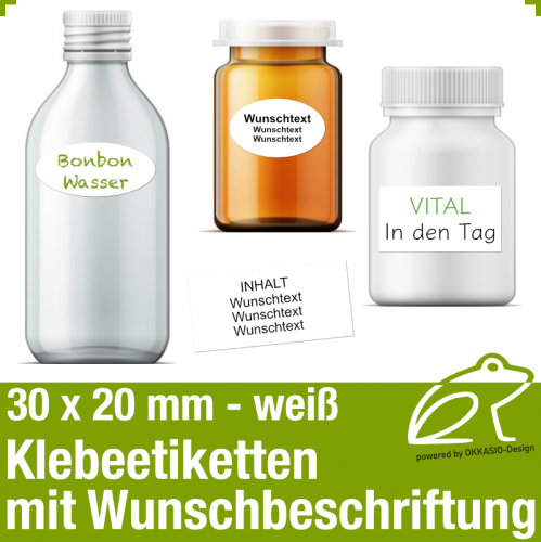 Klebeetiketten wei - 30 x 20 mm