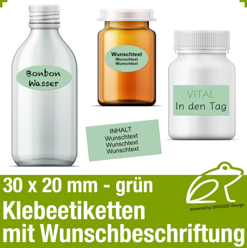 Klebeetiketten gruen - 30 x 20 mm
