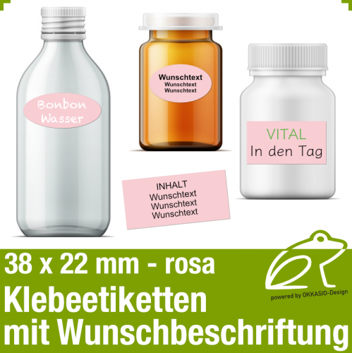 Klebeetiketten rosa - 38 x 22 mm
