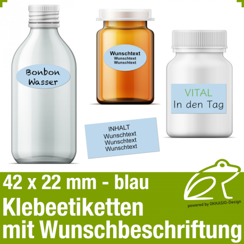 Klebeetiketten blau - 42 x 22 mm
