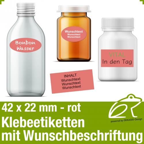 Klebeetiketten rot - 42 x 22 mm