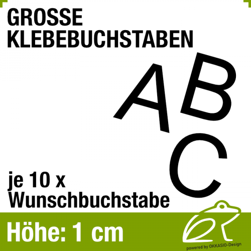 1 cm Klebebuchstaben - je 10 Stck