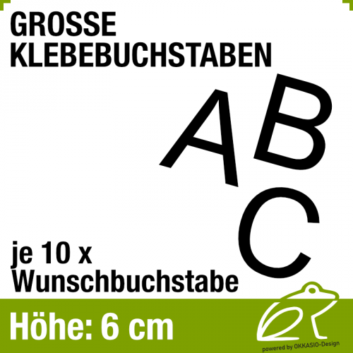 6 cm Klebebuchstaben - je 10 Stck