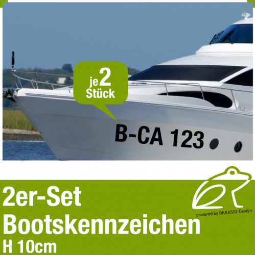 Amtliches Bootskennzeichen 2er-Set Hhe 10 cm