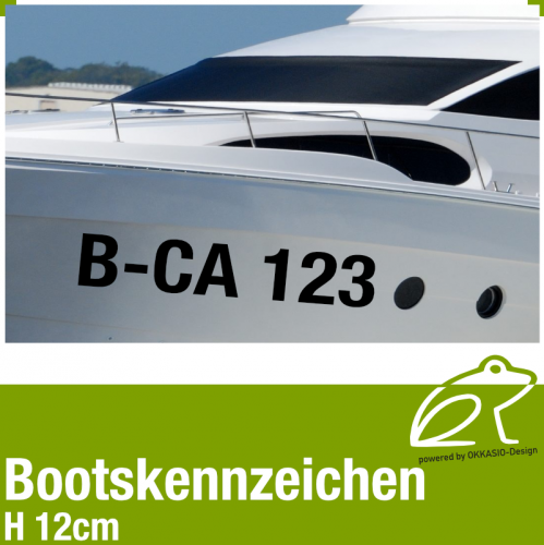 2 x Set Aufkleber Bootskennzeichen Bootsnummer 12cm Höhe FOIL00059 