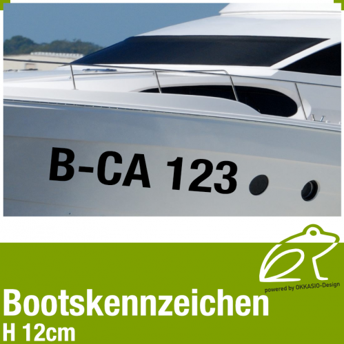 Amtliches Bootskennzeichen Hhe 12 cm