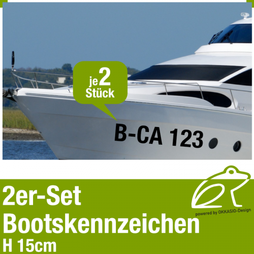 Amtliches Bootskennzeichen 2er-Set Hhe 15 cm
