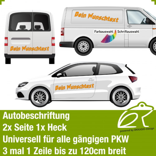 - Autobeschriftung Set - 3 mal 1 Zeile