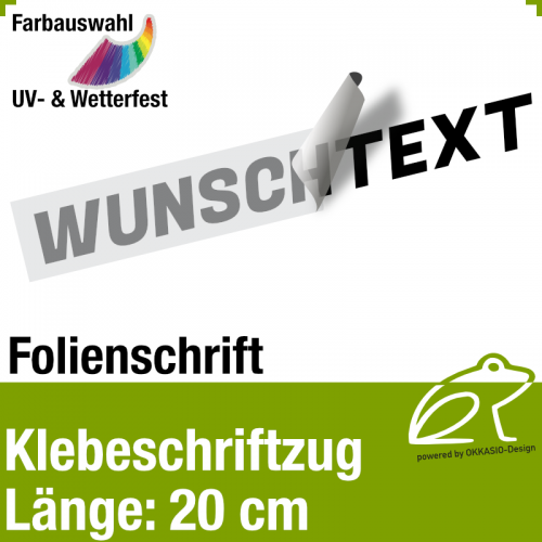 Klebefolienschriftzug Lnge 20 cm / 1-zeilig