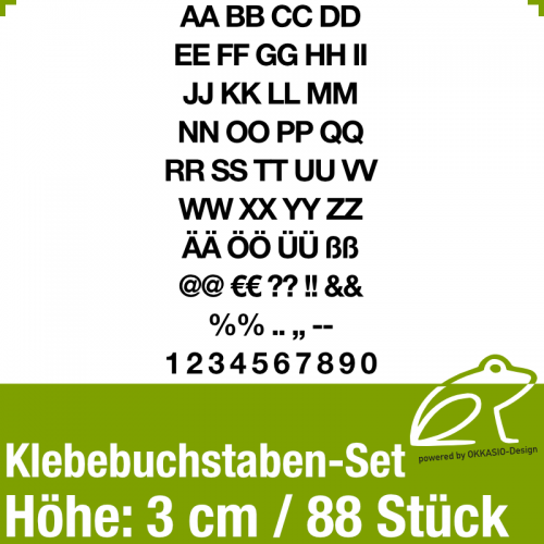 Klebebuchstaben-Set H.3cm 88Stck