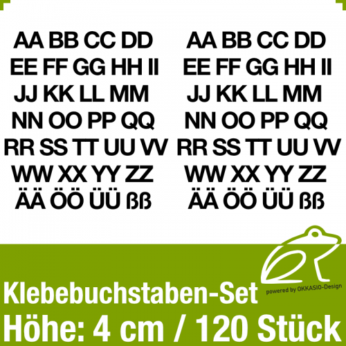 Klebebuchstaben-Set H.4cm 120Stck