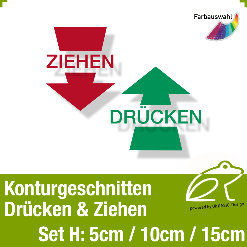 Türaufkleber Drücken/Ziehen *3 - Aufkleber-Set