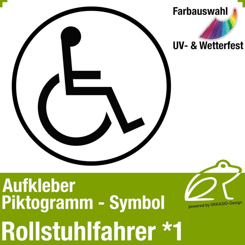 Rollstuhlaufkleber Rollstuhl Symbol Zeichen Aufkleber Rollstuhlfahrer Ø 12cm 