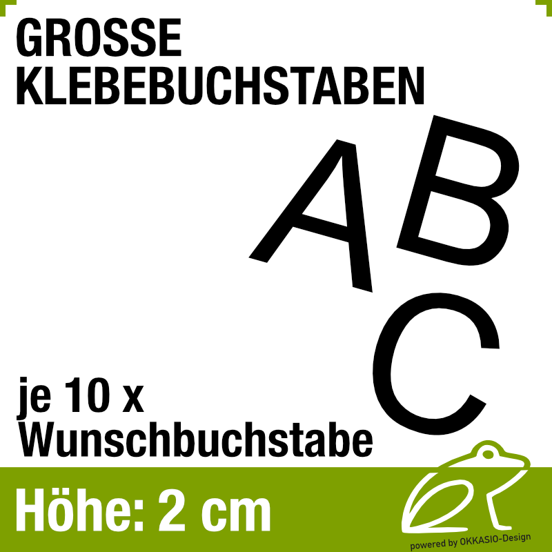 Buchstaben Aufkleber 2cm hoch