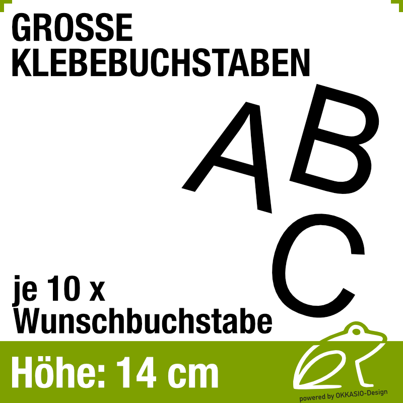 14 cm Klebebuchstaben - je 10 Stück