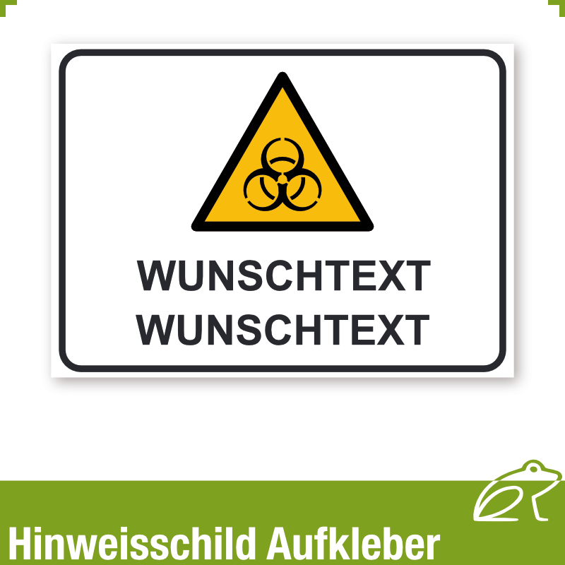 Aufkleber Biohazard Wunschtext