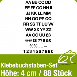 Klebebuchstaben-Set H.4cm 88Stck