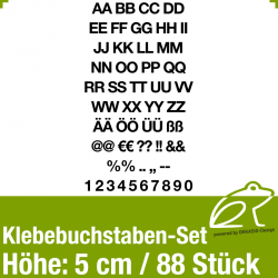 Klebebuchstaben-Set H.5cm 88Stck