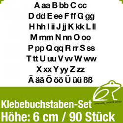 Klebebuchstaben-Set H.6cm 90Stck