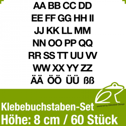 Klebebuchstaben-Set H.8cm 60Stck